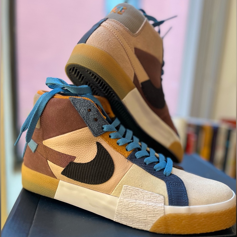 NWOT - Nike Blazer Mid Premium SB. Mosaic Pack - Dark Wine. 9.5 mens.